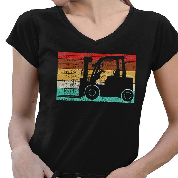 Construction Retro Vintage V2 Women V-Neck T-Shirt