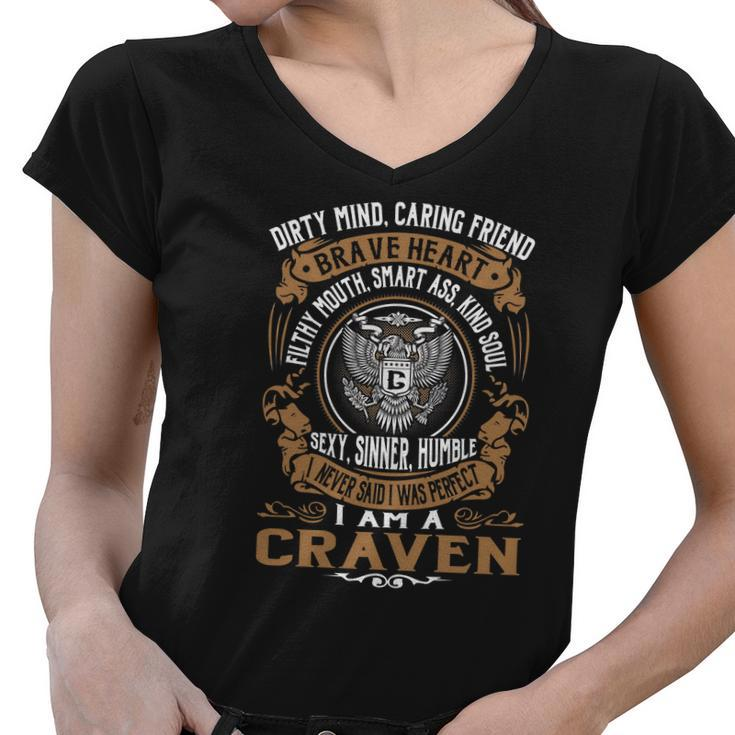 Craven Last Name Surname Tshirt Women V-Neck T-Shirt