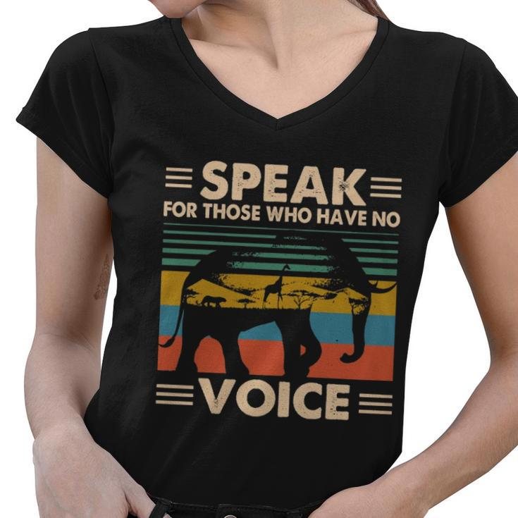 Elephant Speak For Those Who Have No Voice Women V-Neck T-Shirt