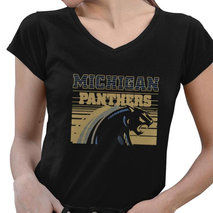 Michigan Panther Vintage Women V-Neck T-Shirt