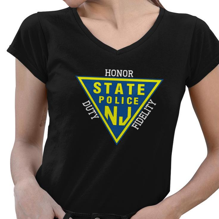 New Jersey State Police - Honor Nj Duty Fidelity Women V-Neck T-Shirt