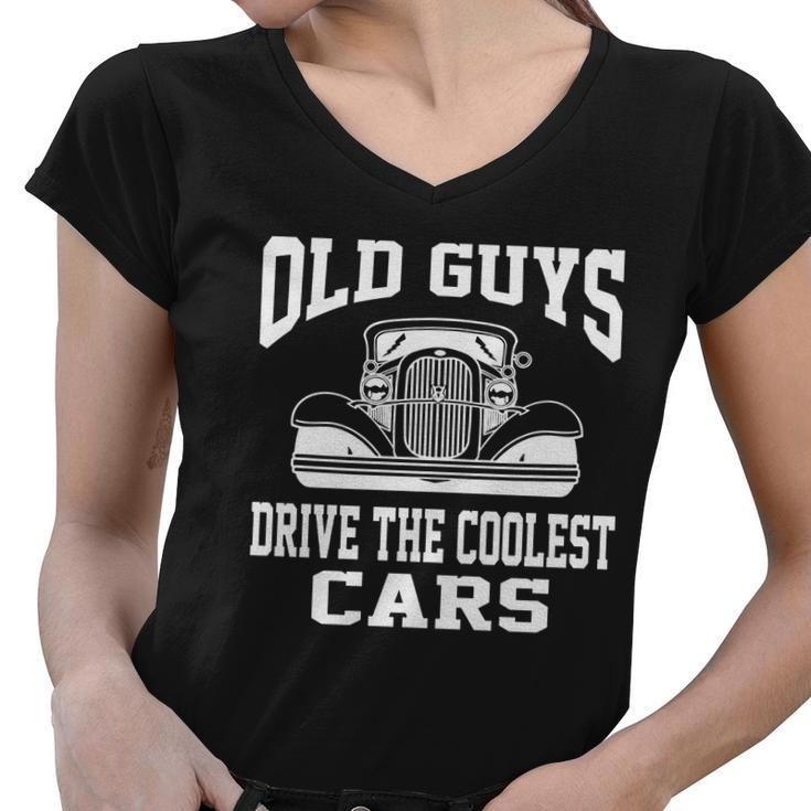 Old Guys Coolest Cars T-Shirt Vintage Hot Rod Dad Grandpa Women V-Neck T-Shirt