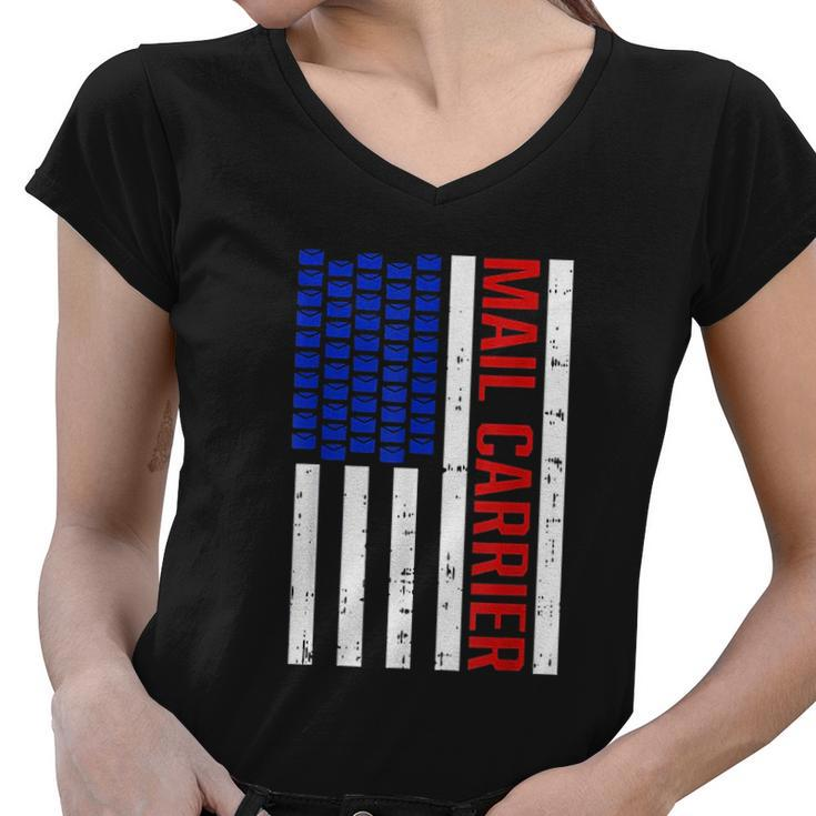 Proud Patriotic Postal Worker American Flag Us Postal Worker V2 Women V-Neck T-Shirt