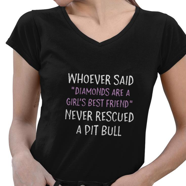 Rescue Dog Sarcastic Saying Pit Bull Women V-Neck T-Shirt