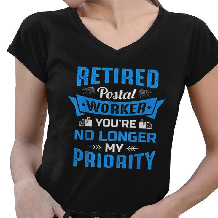 Retired Post Office Postal Worker Retirement Postman Gift Women V-Neck T-Shirt