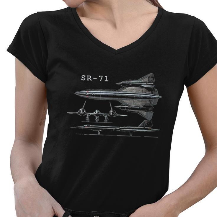 Sr-71 Military Aircraft Women V-Neck T-Shirt