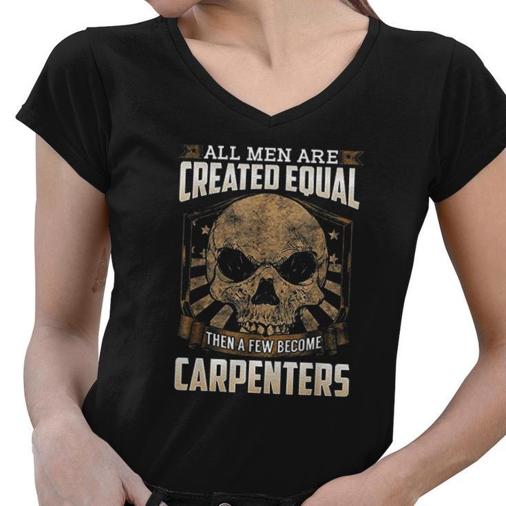 Union Carpenters Graphic Art American Proud Laborer Women V-Neck T-Shirt