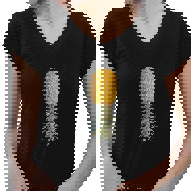 Upside Down PineappleShirt Women V-Neck T-Shirt