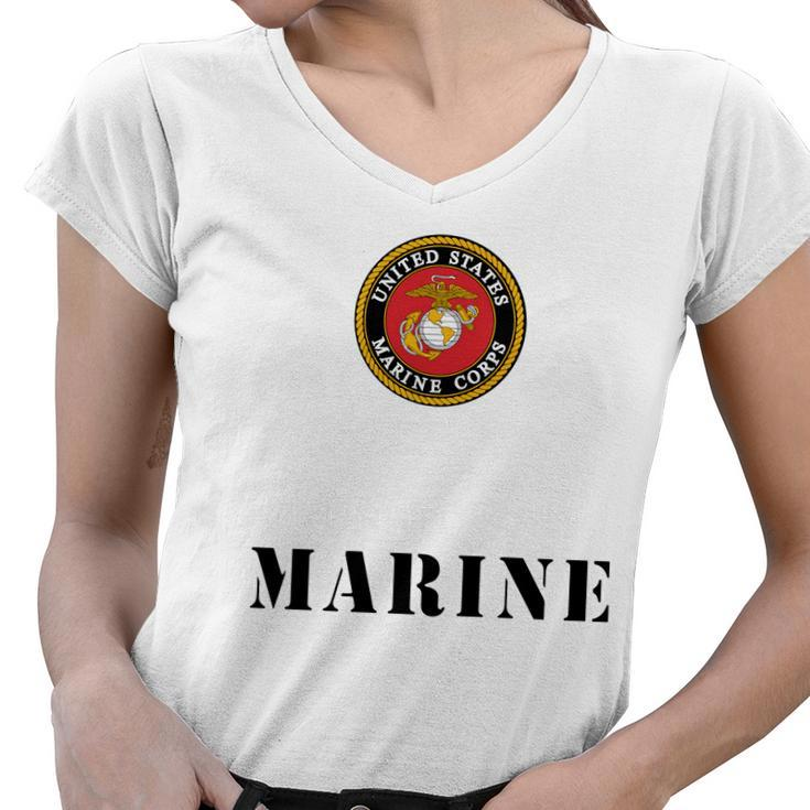 Brother Of A United States Marine Custom Design Template Women V-Neck T-Shirt