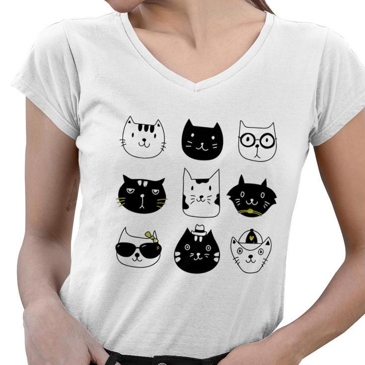 Cats Cats V3 Women V-Neck T-Shirt