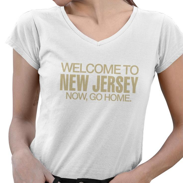 Jack Antonoff Welcome To New Jersey Now Go Home Women V-Neck T-Shirt