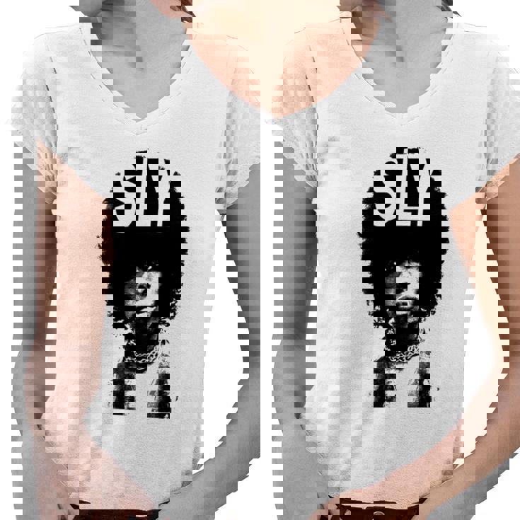 Sly Stone Portrait Tshirt Women V-Neck T-Shirt