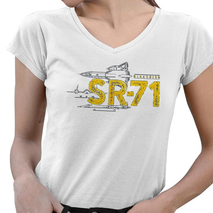 Sr71 Blackbird Air Force Military Jet Women V-Neck T-Shirt
