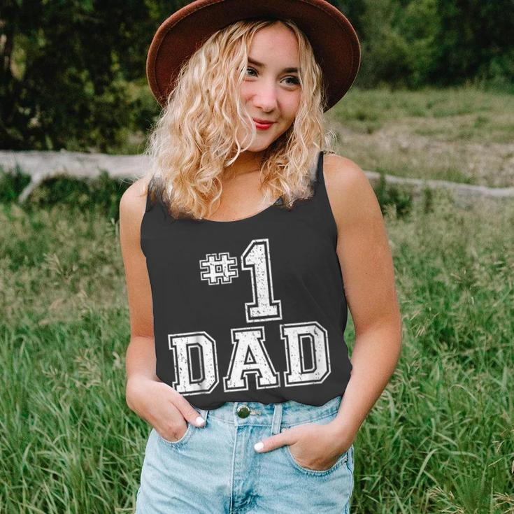 1 Dad Number One Fathers Day Vintage Style Unisex Tank Top