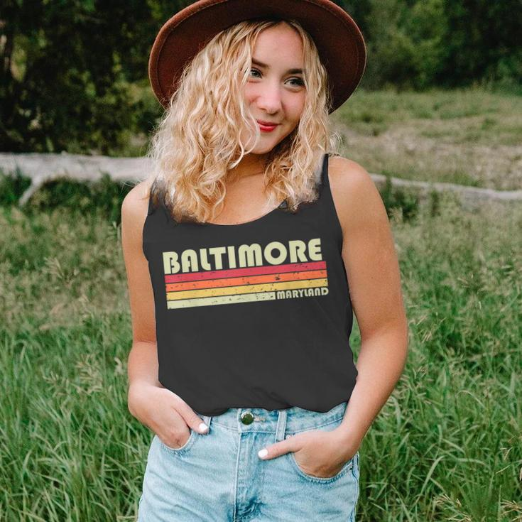Baltimore Md Maryland Funny City Home Roots Gift Retro 80S Unisex Tank Top