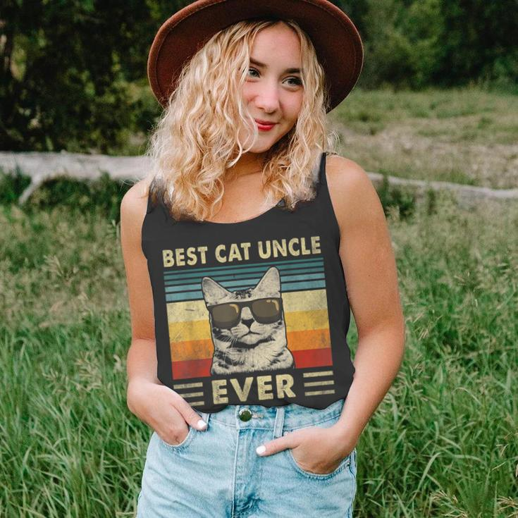 Best Cat Uncle Ever Vintage Retro Cat Dad Father Day Unisex Tank Top