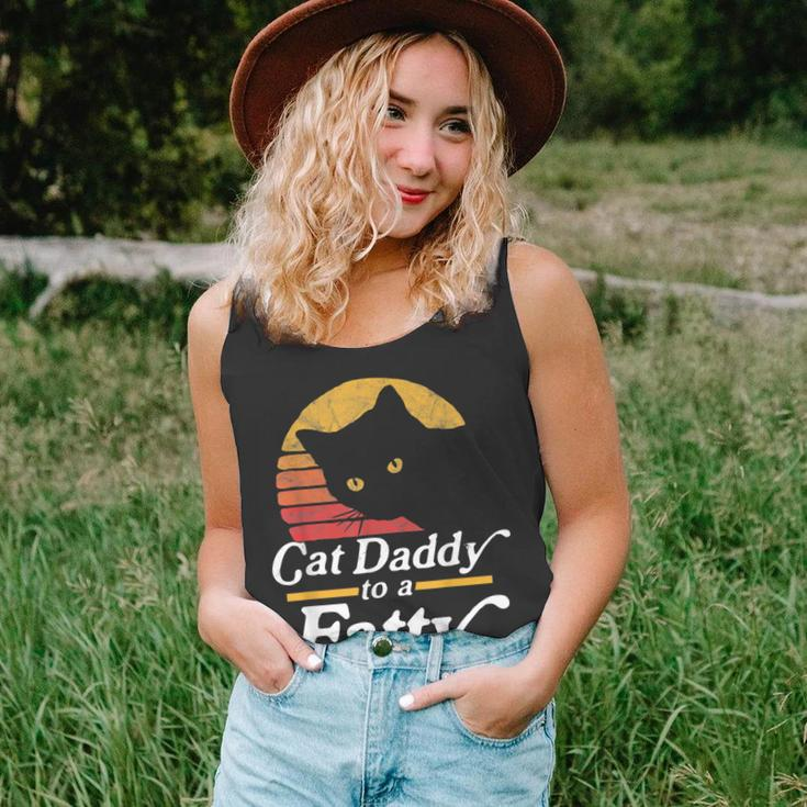 Cat Daddy To A Fatty Funny Vintage 80S Sunset Fat Chonk Dad Unisex Tank Top