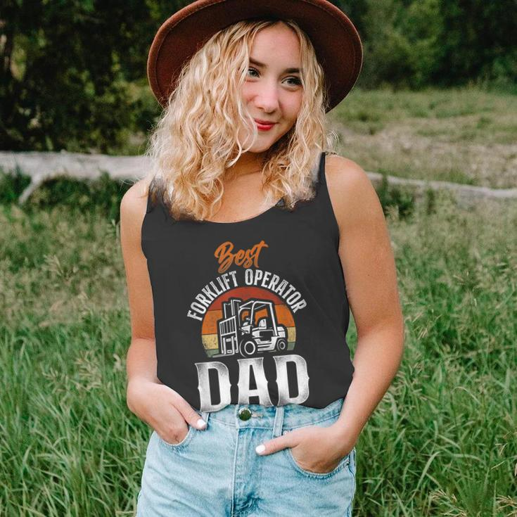 Certified Forklift Truck Operator Dad Father Retro Vintage Unisex Tank Top