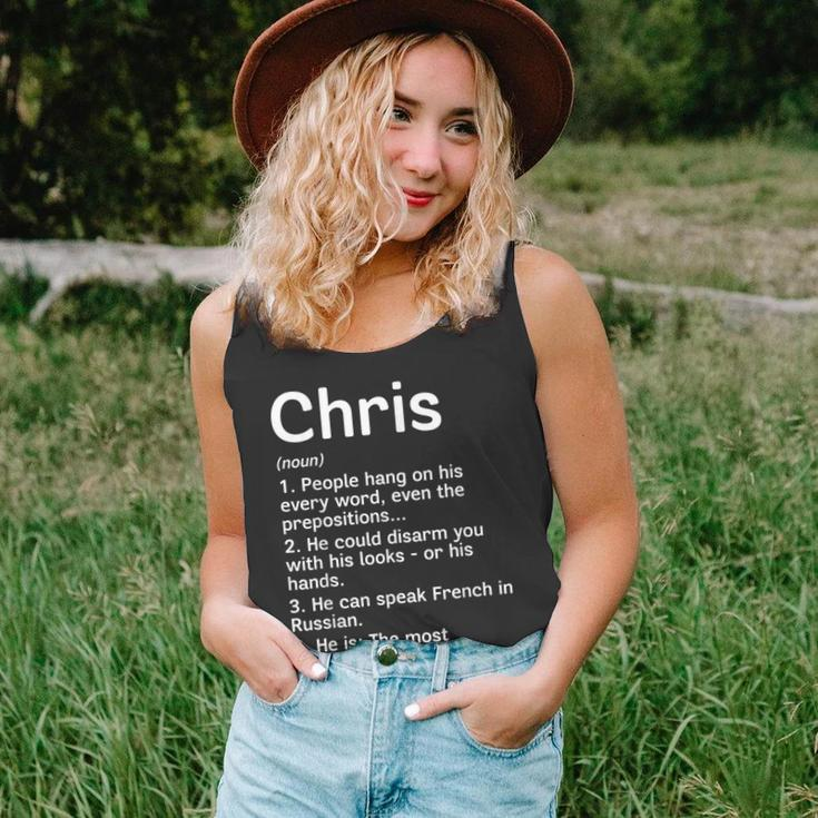 Chris Name Definition Meaning Funny Interesting Unisex Tank Top