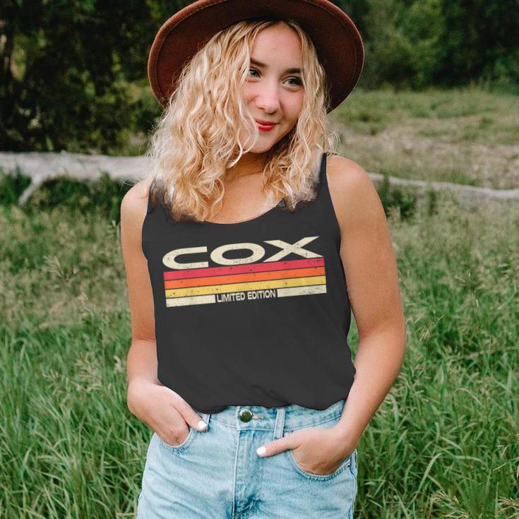 Cox Nachname Retro Sunset Unisex TankTop, 80er 90er Jahre Geburtstag Familientreffen