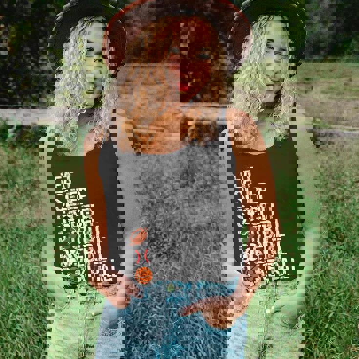 Eat Sleep Soccer Football Baseball Basketball Repeat Unisex Tank Top