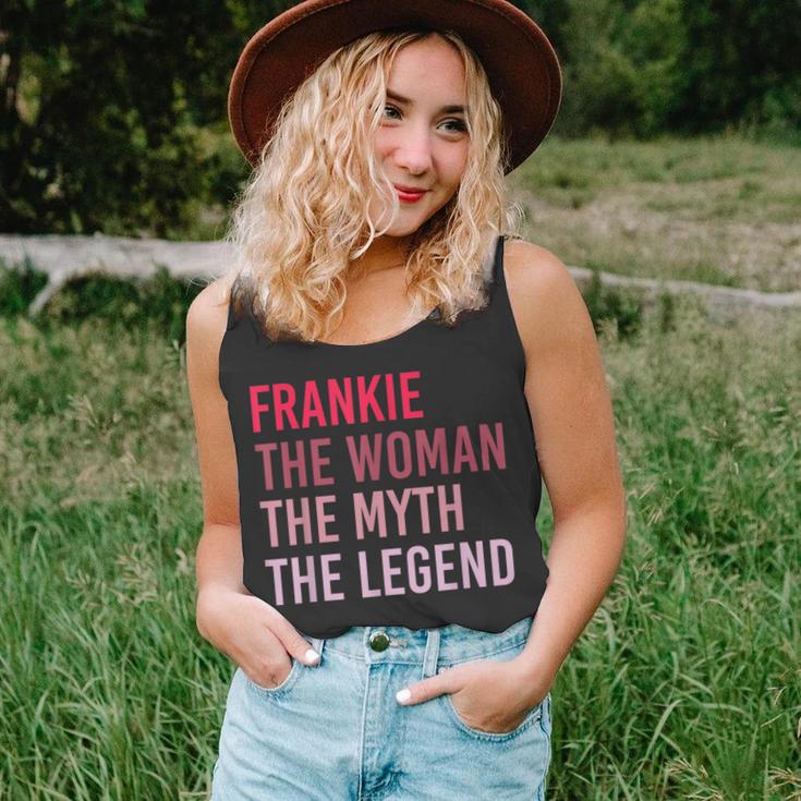 Frankie Frau Mythos Legende Unisex TankTop, Personalisiertes Geburtstagsdesign