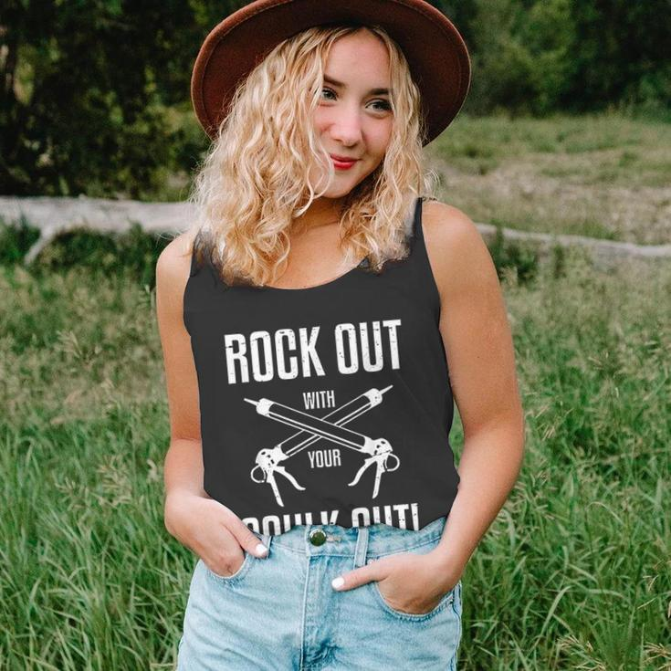 Funny Rock Out With Your Caulk Out Construction Worker V2 Men Women Tank Top Graphic Print Unisex