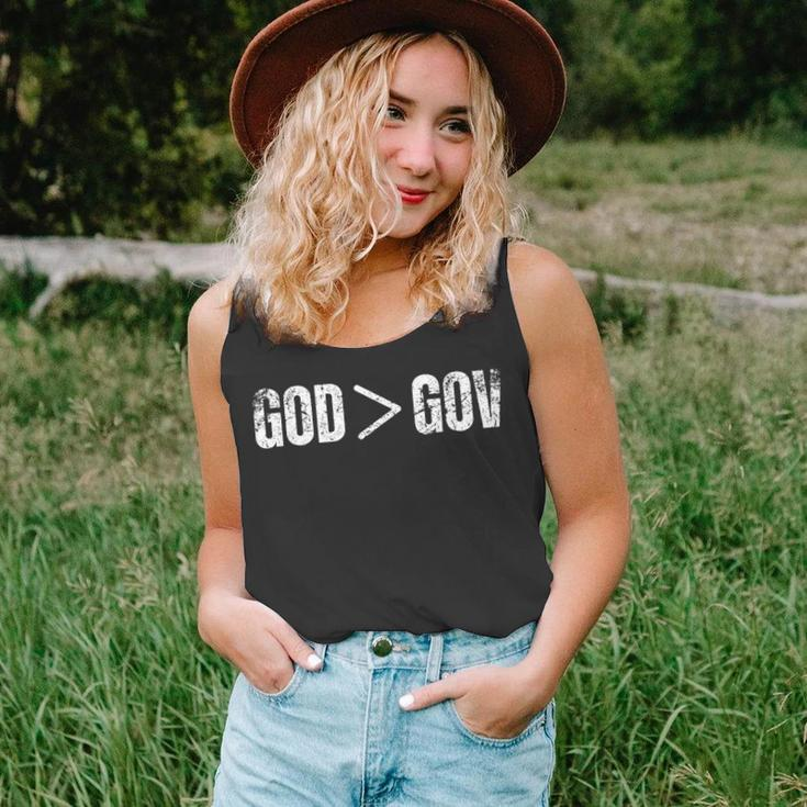 God Is Greater Than Gov Vintage Distressed Anti Government Unisex Tank Top