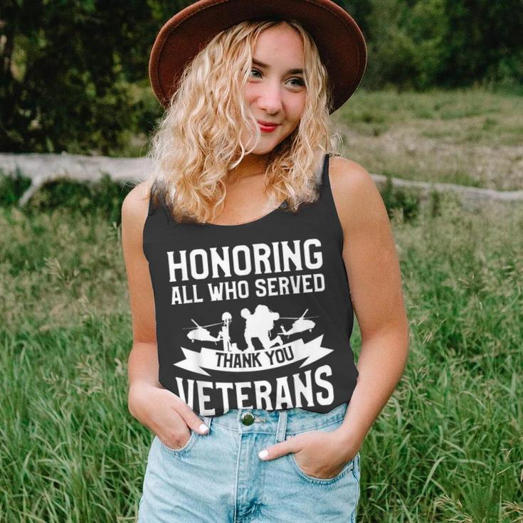 Honoring All Who Served Thank You Veterans Veteran Unisex Tank Top