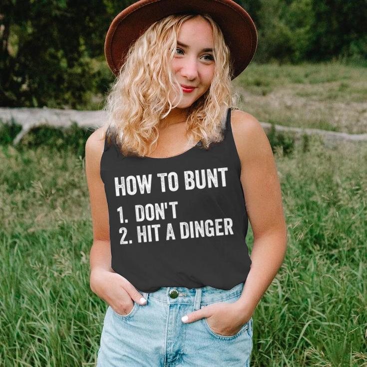 How To Bunt Dont Hit A Dinger Funny Baseball Softball Unisex Tank Top