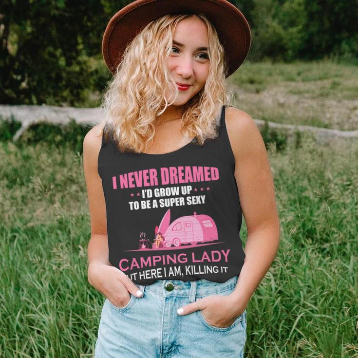 I Never Dreamed Id Grow Up To Be A Super Camping Lady Pink Camp Men Women Tank Top Graphic Print Unisex