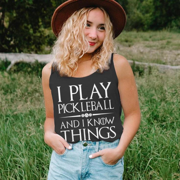 I Play Pickleball And I Know Things Funny Pickelball Player Unisex Tank Top