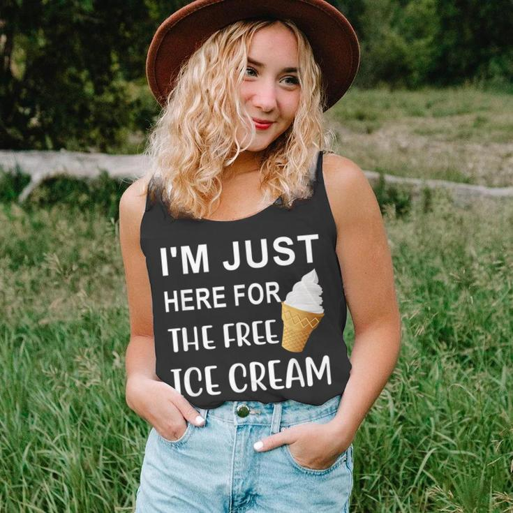 Im Just Here For The Free Ice Cream Funny Unisex Tank Top