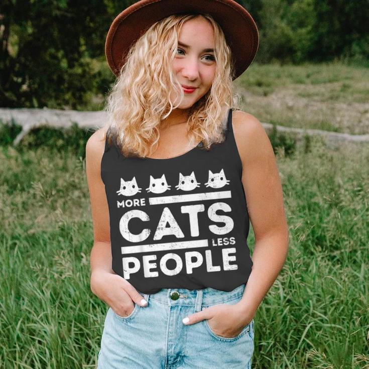 Less People More Cats Funny Kitten Lover Pride Unisex Tank Top