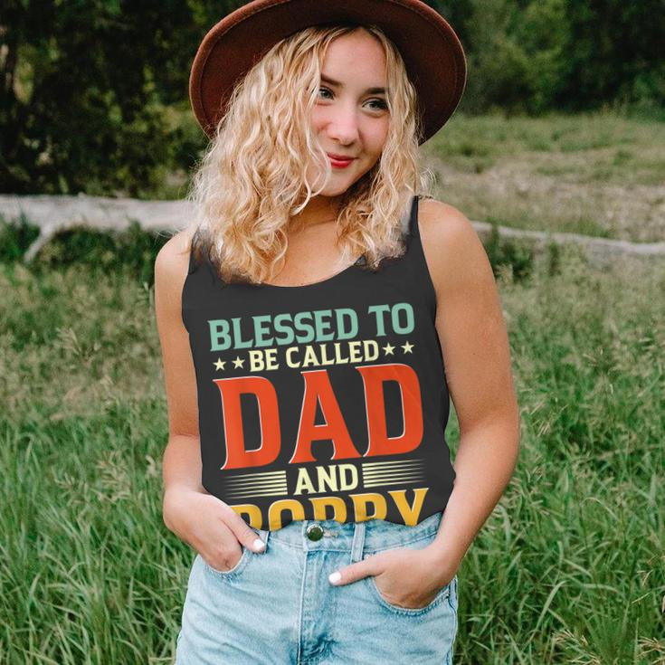 Mens Blessed To Be Called Dad And Poppy Funny Fathers Day Idea Unisex Tank Top