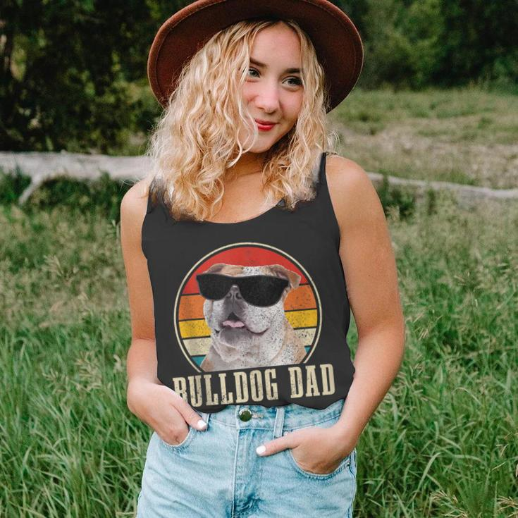 Mens Bulldog Dad Funny Vintage Sunglasses Dog English Bulldog Unisex Tank Top