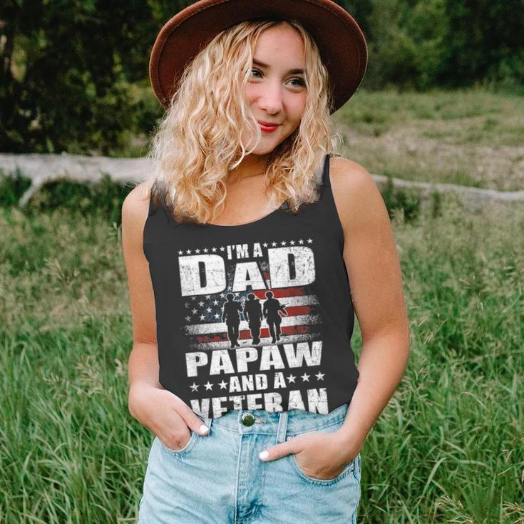 Mens I Am A Dad A Papaw And A Veteran Fathers Day Gift Unisex Tank Top