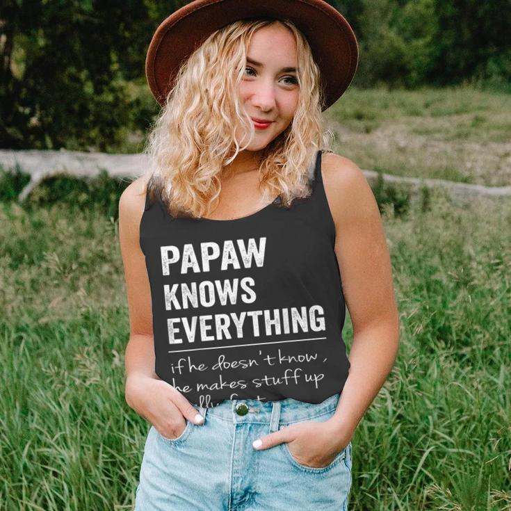 Papaw Know Everything Funny Fathers Day Gift For Grandpa Unisex Tank Top