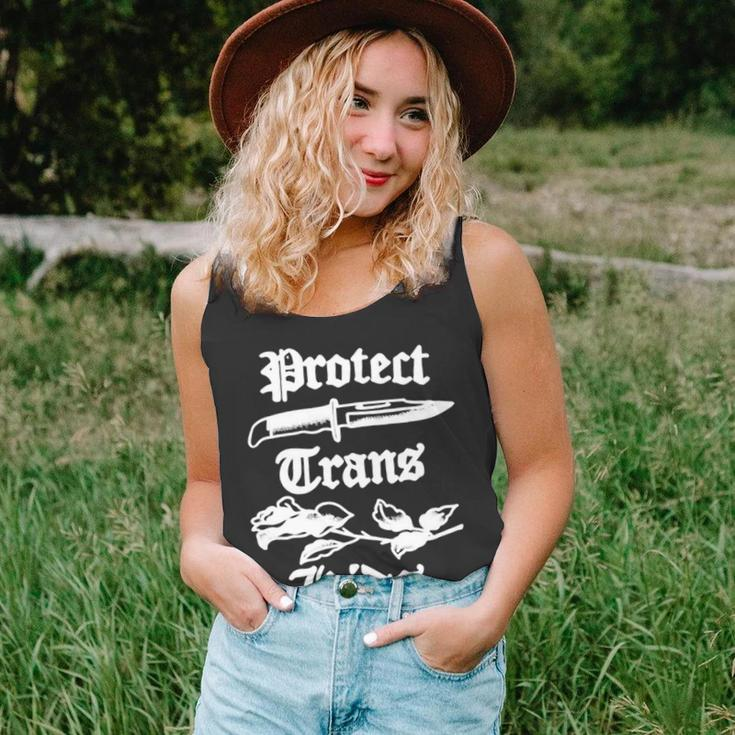 Peggy Flanagan Wearing Protect Trans Kids Unisex Tank Top
