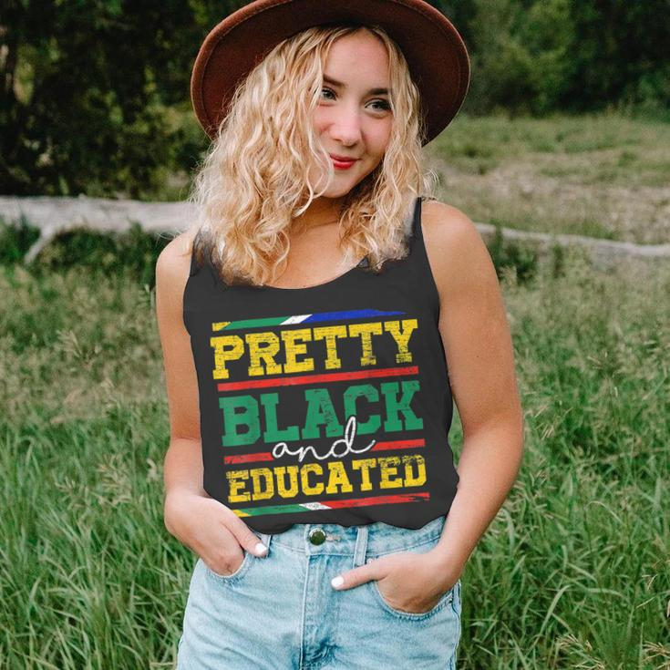 Pretty Black And Educated Black History Blm Melanin Pride Unisex Tank Top