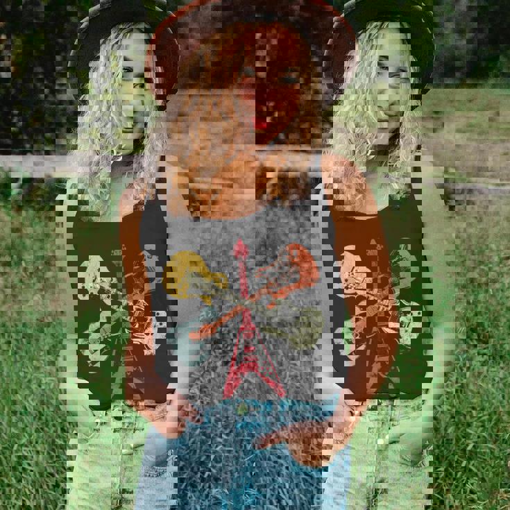 Retro Distressed Guitar Collection Rock Music Fan Guitarist Tank Top