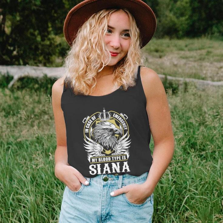Siana Name - In Case Of Emergency My Blood Unisex Tank Top