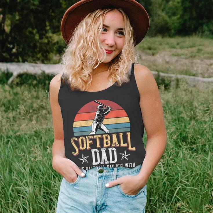 Softball Dad Like A Baseball Dad With Bigger Balls Vintage Unisex Tank Top
