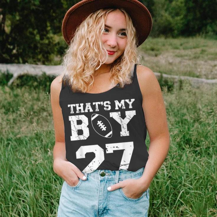 Thats My Boy Football 27 Jersey Number Mom Dad Vintage Unisex Tank Top