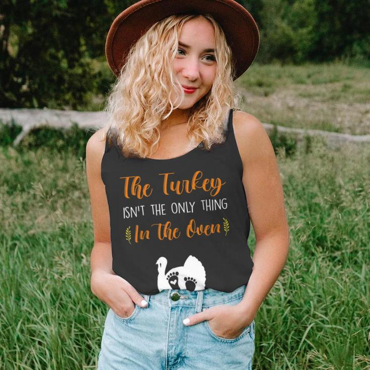The Turkey Isnt The Only Thing In The Oven Pregnancy Reveal Unisex Tank Top
