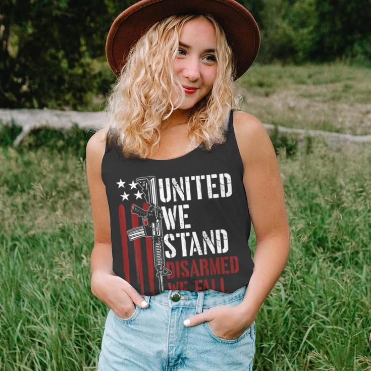 United We Stand Disarmed We Fall Gun Rights American Flag Unisex Tank Top