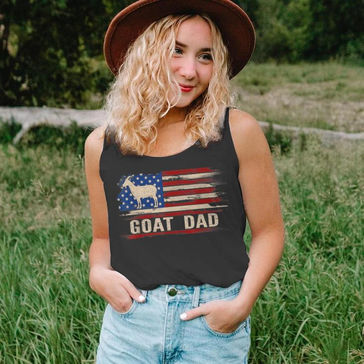 Vintage Goat Dad American Usa Flag FarmingFarmer Gift Unisex Tank Top
