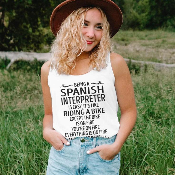 Being A Spanish Interpreter Like Riding A Bike Unisex Tank Top