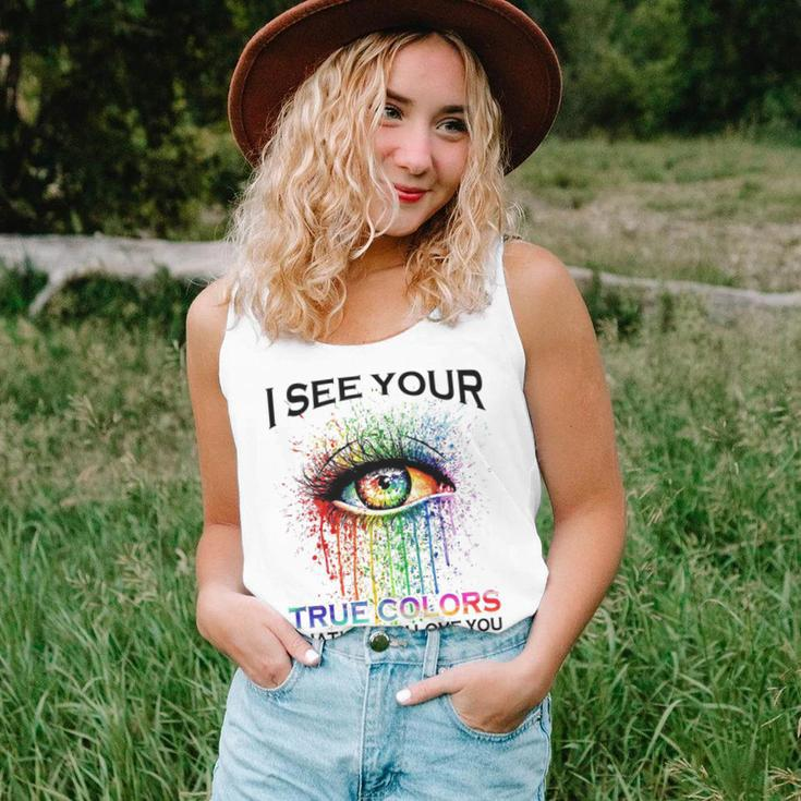 I See Your True Colors That’S Why I Love You Love Lgbt People Colorful Eye Tank Top