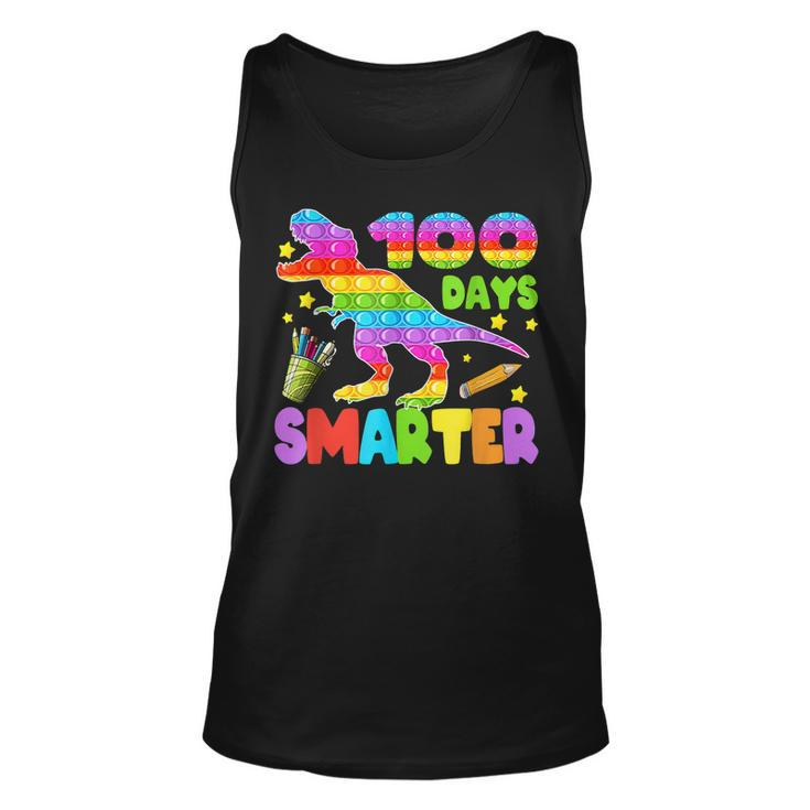 100 Days Smarter Teacher Or Student Pop It Dinosaur  Unisex Tank Top
